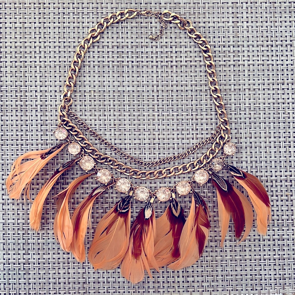 Feather Gemstone Necklace